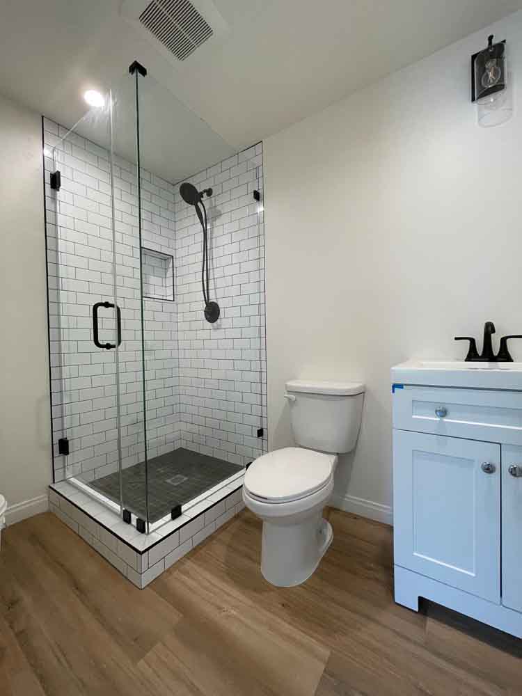 inside adu bathroom RELA Remodeling ADU Garage Conversion Contractor Project in Winnetka