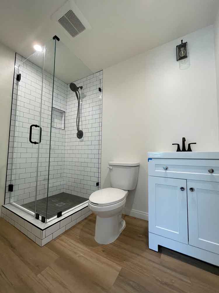 inside adu bathroom RELA Remodeling ADU Garage Conversion Contractor Project in Winnetka