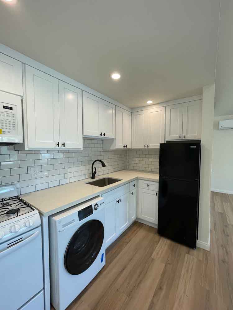 inside adu kitchen ADU Garage Conversion Contractor Project in Winnetka