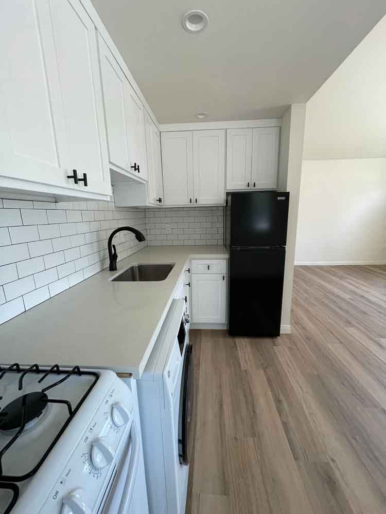 inside adu kitchen RELA Remodeling ADU Garage Conversion Contractor Project in Winnetka