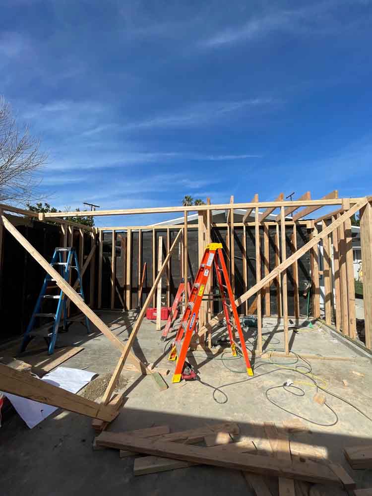 work process foundation ADU Garage Conversion Contractor Project in Winnetka