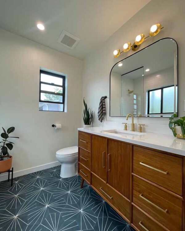 bathroom inside adu building in woodland hills garage conversion contractor